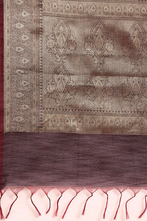 Burgundy Silk Blend Saree