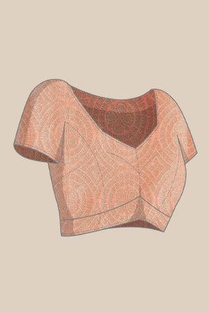 Peach Silk Blend Saree