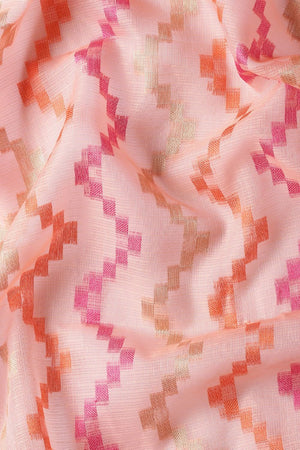 Peach Silk Blend Saree