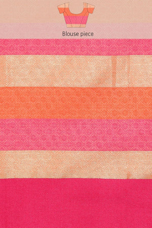 Peach Silk Blend Saree