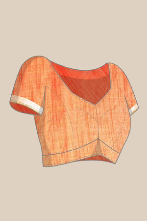 Orange Cotton Saree