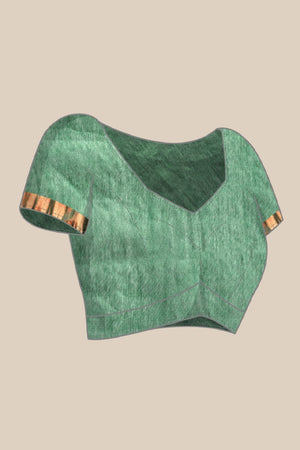 Green Silk Blend Saree