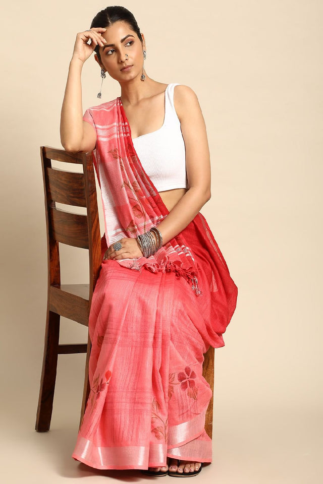 Red Cotton Saree