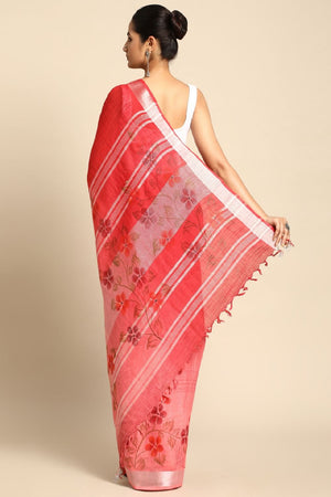 Red Cotton Saree