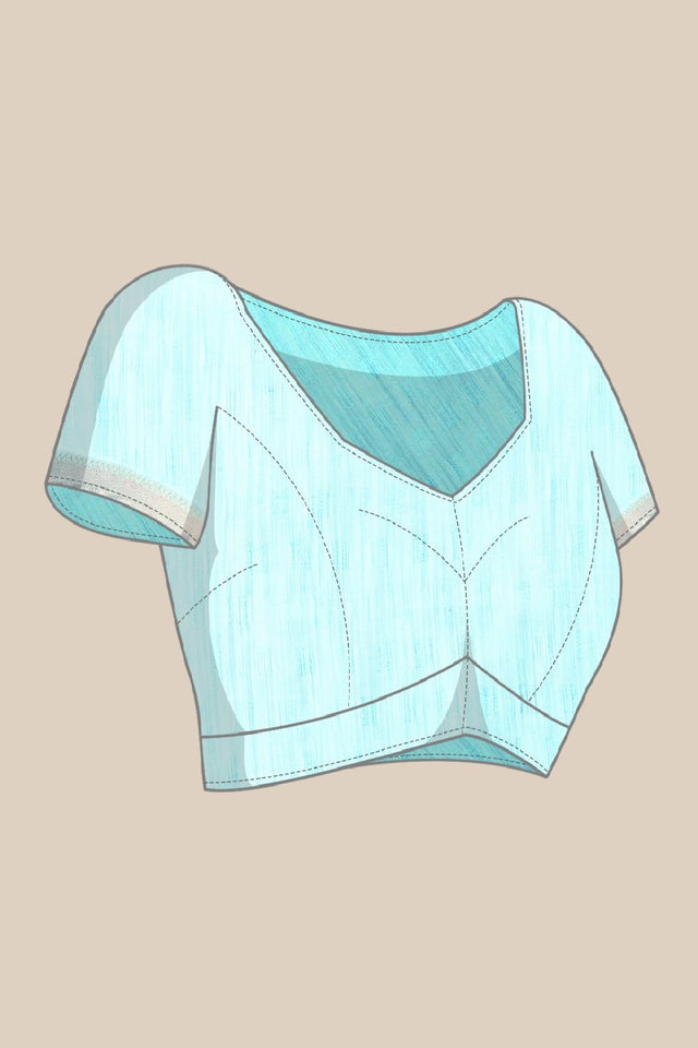 Blue Silk Blend Saree