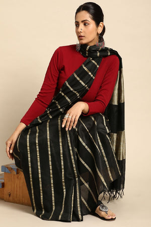 Black Silk Blend Saree