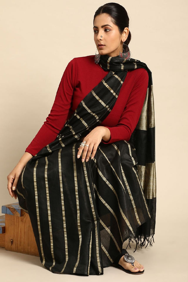 Black Silk Blend Saree