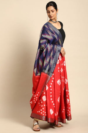 Red Cotton Saree (TRCRIF3I1739)