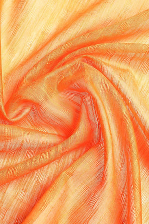 Orange Silk Blend Saree
