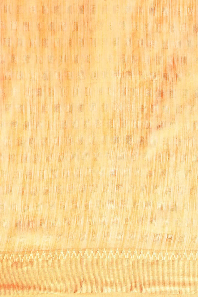 Orange Silk Blend Saree