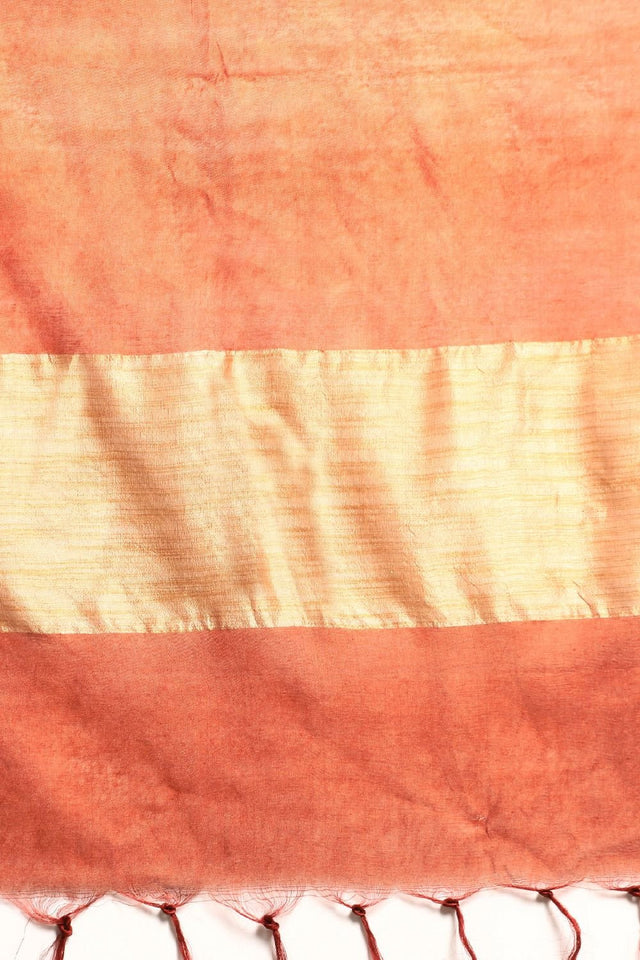 Brown Silk Blend Saree (TNMNNF3I1736)