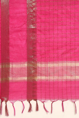 Pink Silk Blend Saree