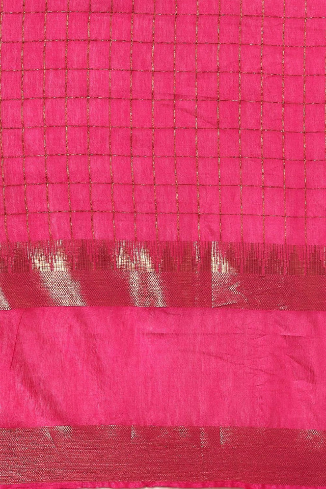 Pink Silk Blend Saree