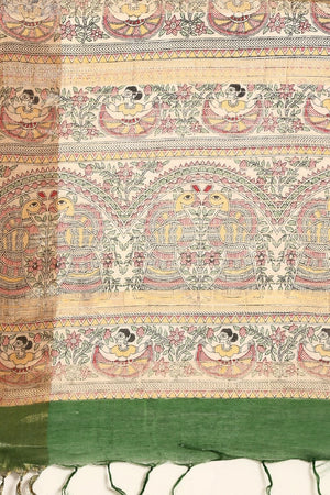 Brown Silk Blend Saree