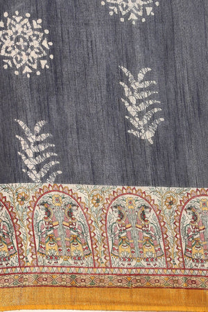 Blue Silk Blend Saree