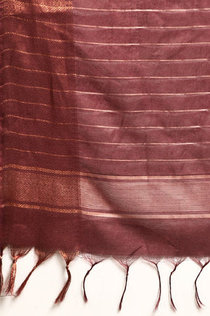 Peach Silk Blend Saree