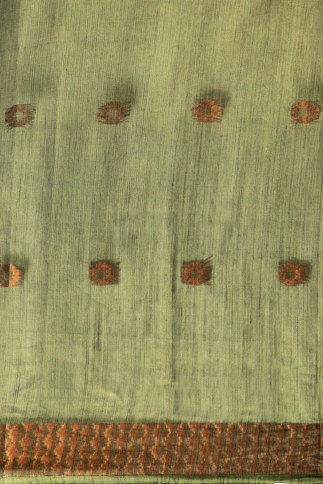 Green Silk Blend Saree (SNMGGF3I1818)
