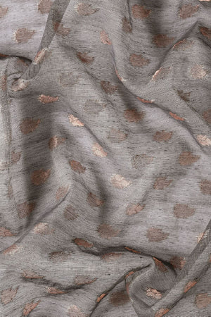 Grey Silk Blend Saree (TOMLLE4B1928)