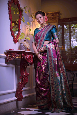 Rani Banarasi Silk Weaving Saree