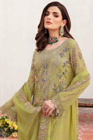 Green Embroidered Georgette Pakistani Salwar Suit