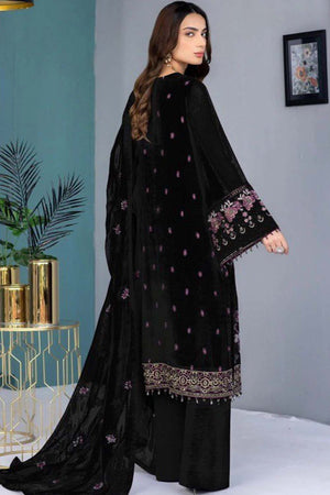 Black Embroidered Georgette Pakistani Salwar Suit