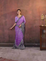 Violet Sequin with Embroidered Georgette Saree