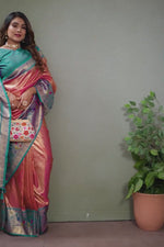 Red Woven Tissue Saree