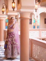 Lavender Sequin with Embroidered Net Lehenga