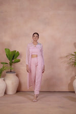 Pink Embroidered Organza Co-Ord Set