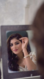 Cream Sequin with Embroidered Silk Lehenga