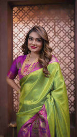 Green Woven Silk Saree