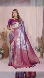 Lavender Woven Banarasi Silk Saree