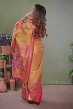 Mustard Woven Tissue Saree