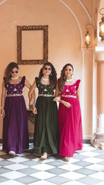 Mehendi Sequin Georgette Anarakali Gown