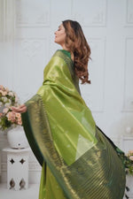 Green Woven Tissue Saree
