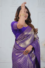 Violet Woven Tissue Saree