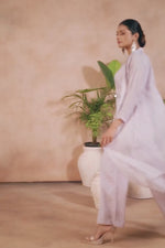 Violet Embroidered Organza Co-Ord Set