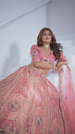 Pink Sequin with Embroidered Banarsi Lehenga