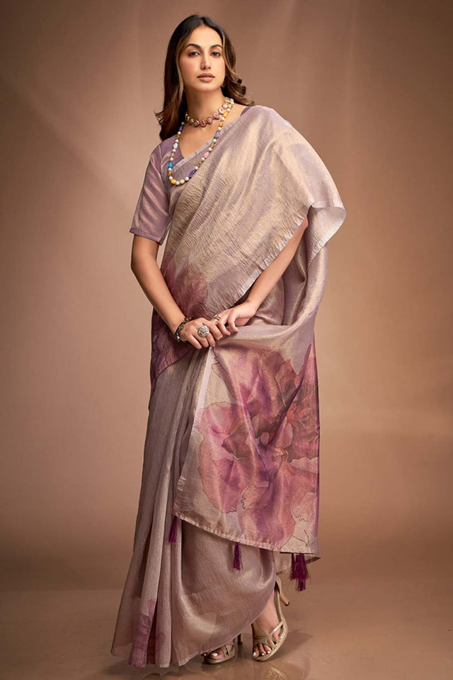 Pink Printed Silk Saree (royal queen-65)
