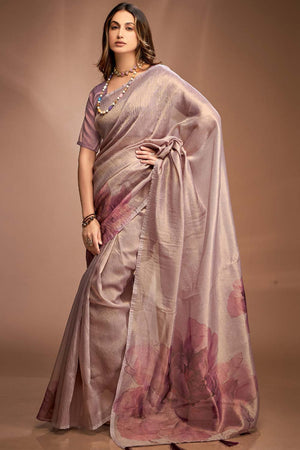Pink Printed Silk Saree (royal queen-65)