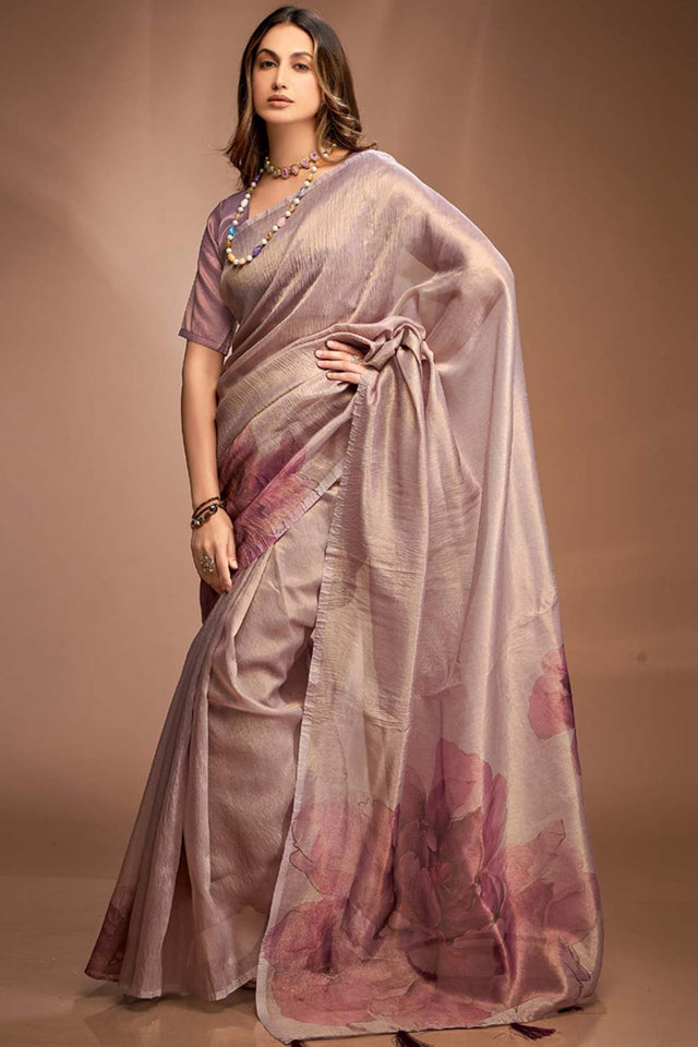 Pink Printed Silk Saree (royal queen-65)