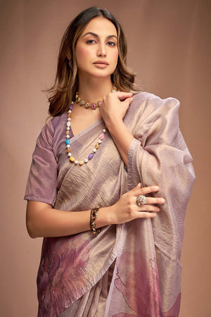 Pink Printed Silk Saree (royal queen-65)