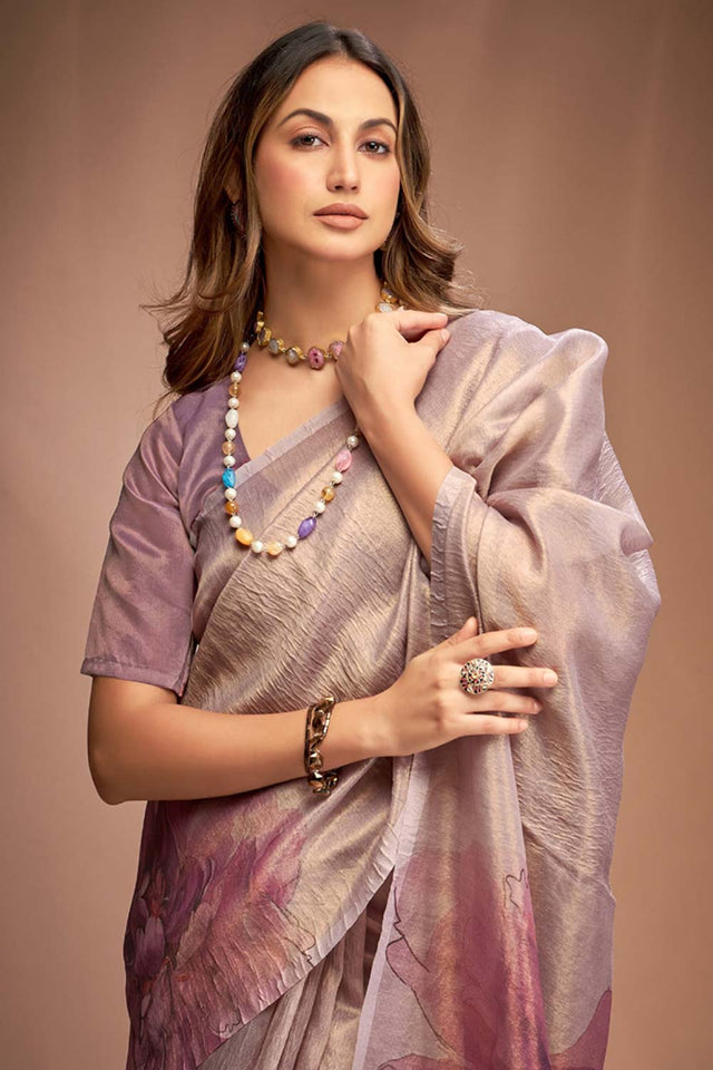 Pink Printed Silk Saree (royal queen-65)