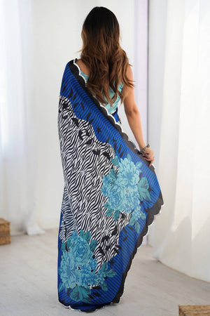 Multi Color Printed Art Silk Saree