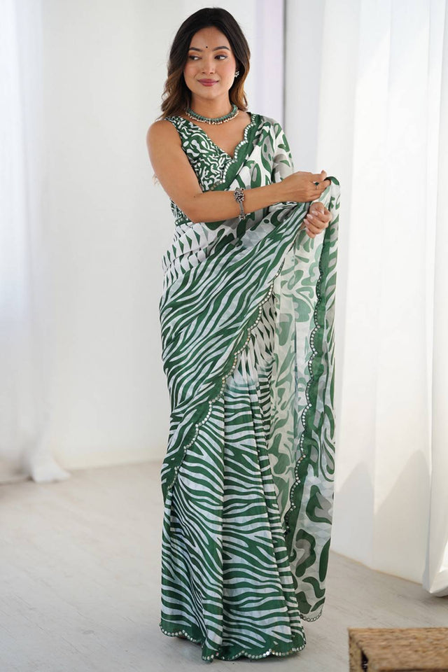 Multi Color Printed Art Silk Saree