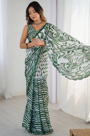 Multi Color Printed Art Silk Saree