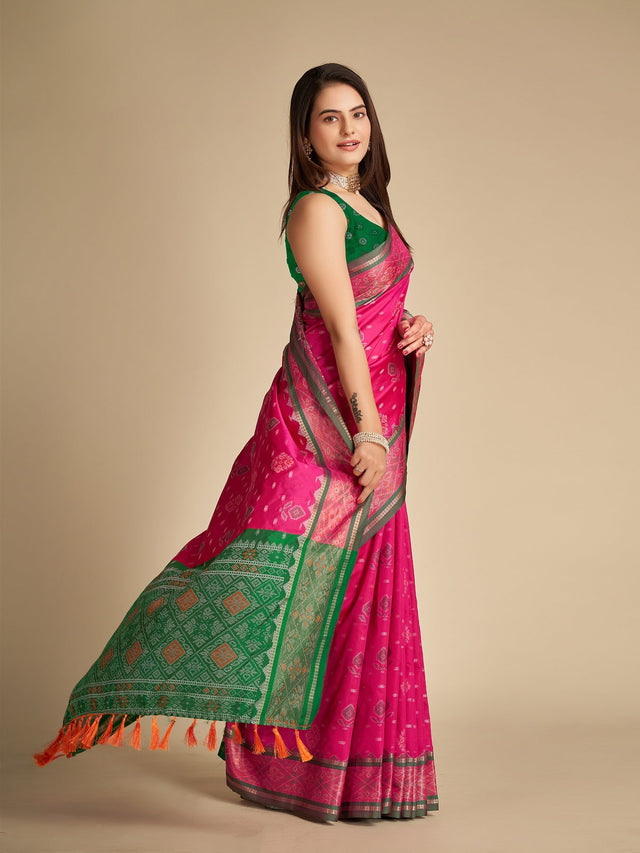 Pink Patola Silk  Saree