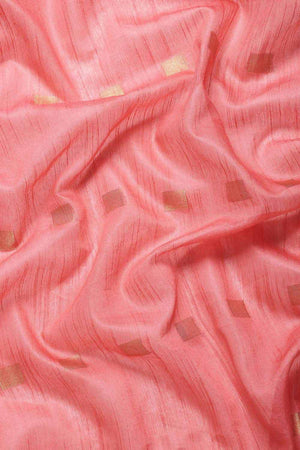 Peach Silk Blend Bhagalpuri Woven Design Saree