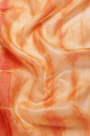Orange Pure Silk Bhagalpuri Tie And Dye Saree