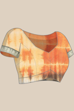 Orange Pure Silk Bhagalpuri Tie And Dye Saree
